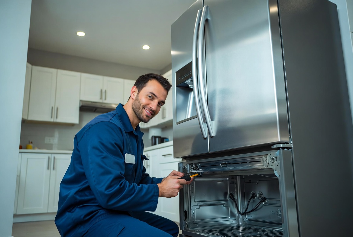 Appliance repair service in a San Diego home