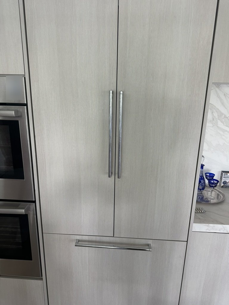 Bosch Benchmark 36-inch built-in panel-ready French-door refrigerator with custom wood panels