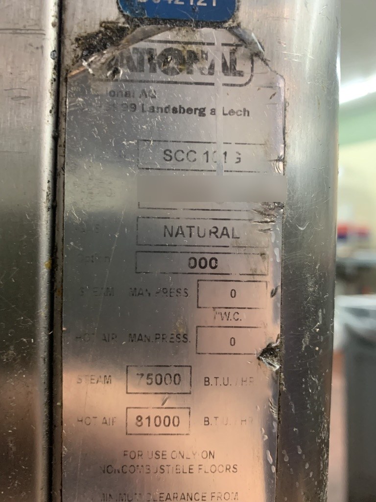 Rational SCC 101G rating tag