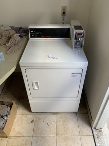 Speed Queen commercial gas dryer, front view