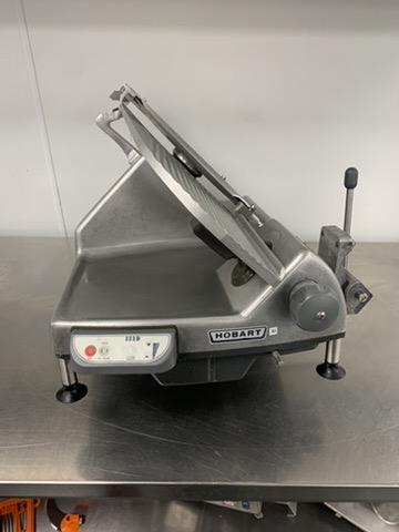 Hobart commercial meat slicer, front view