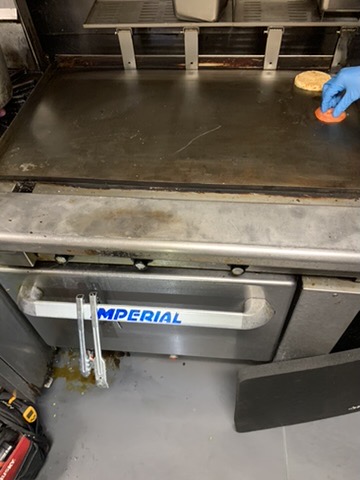 Imperial commercial griddle, front view