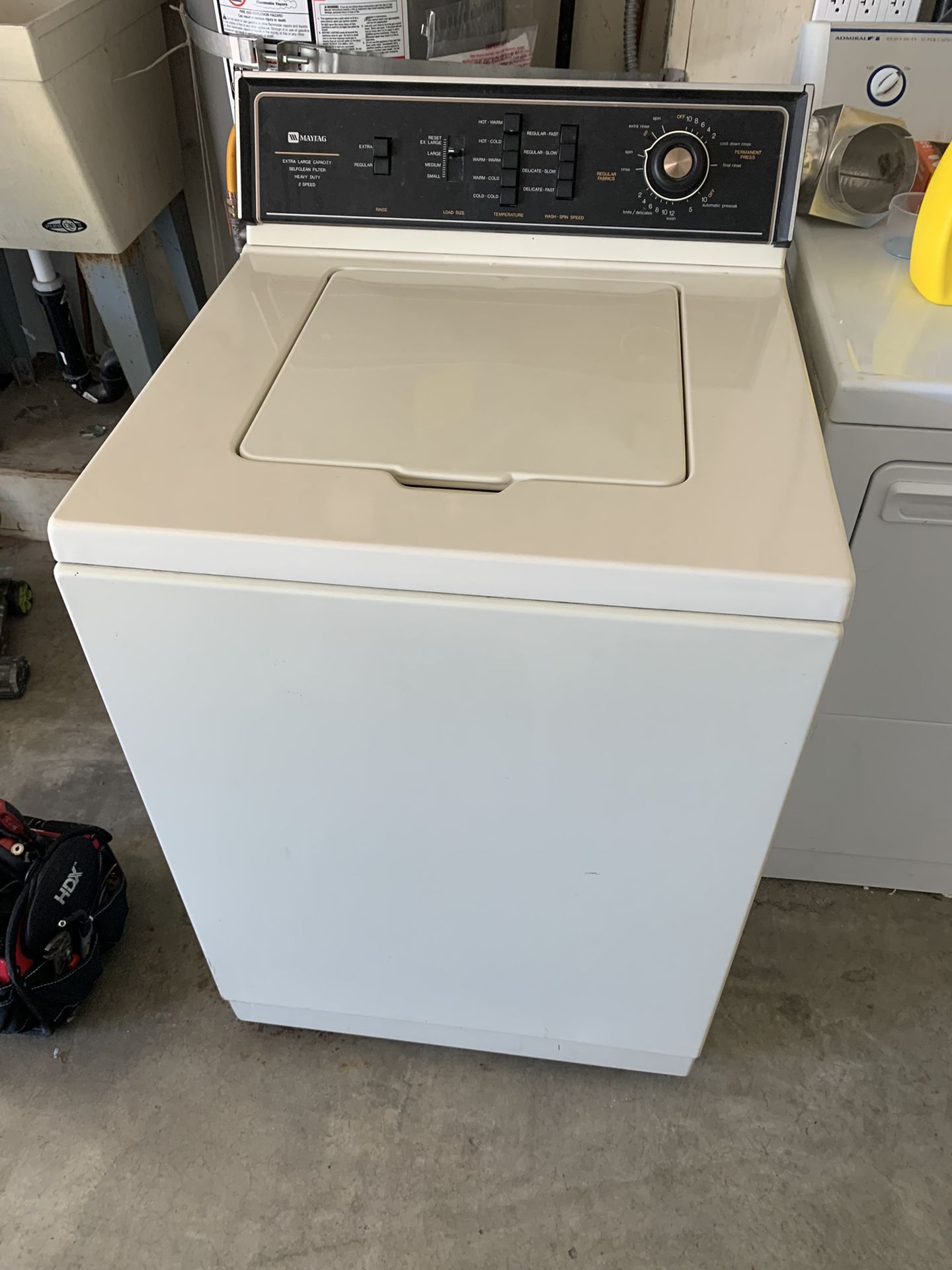 Maytag top-load washer, front view