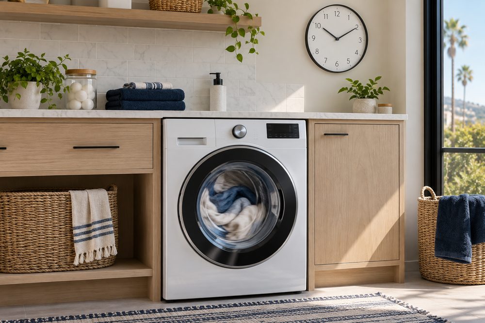 Washer mid-cycle — noting when the symptom starts
